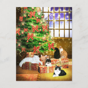 Kitty Cat Christmas Feiertagspostkarte