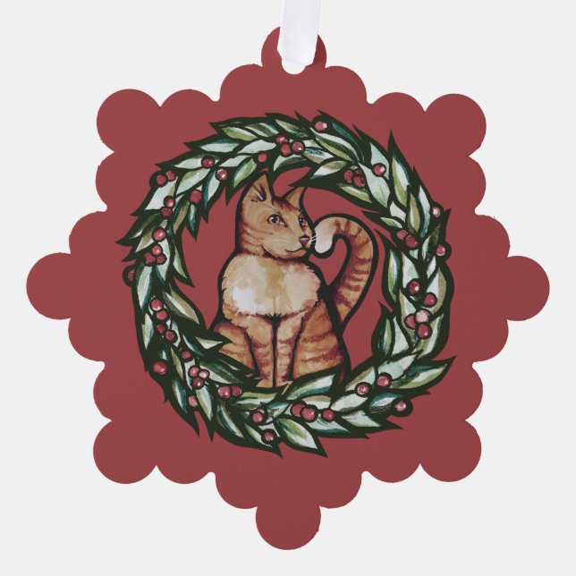 Kitty Cat Christmas Ornament Karte (Vorderseite)