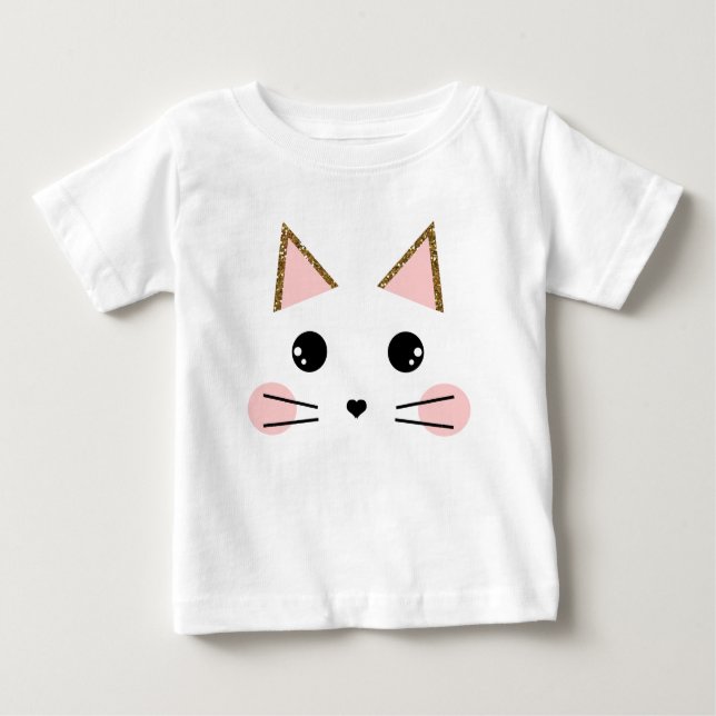 Kitty Cat Face Baby T-shirt (Vorderseite)