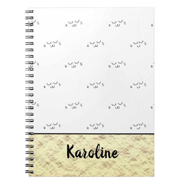 Kitty Cat Face | Monogramm Notizblock (Vorderseite)