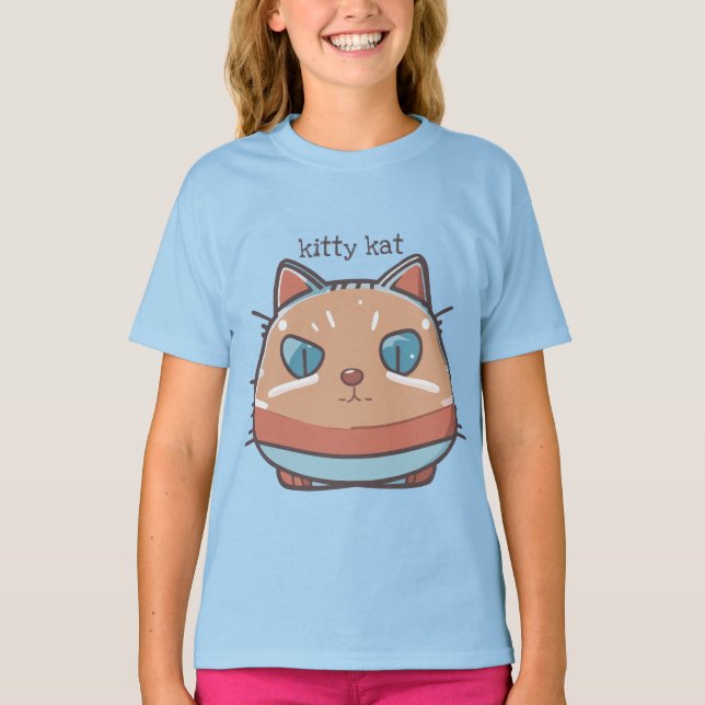 Kitty Cat Faced T-Shirt (Vorderseite)
