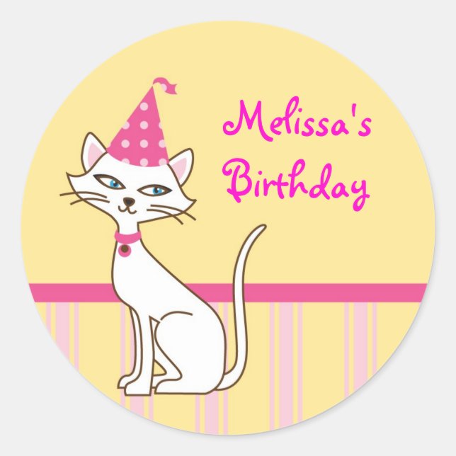 Kitty Cat Favor Siegel Sticker (Vorderseite)