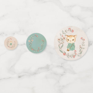 Kitty Cat Floral Girly Kitten Konfetti