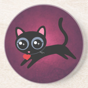 Kitty Cat Heart Dieb Niedliches Geschenk für Mädch Getränkeuntersetzer