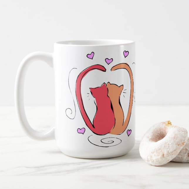 Kitty Cat, Heart Schwanzes ich verehre alle Meow-m Kaffeetasse (Mit Donut)