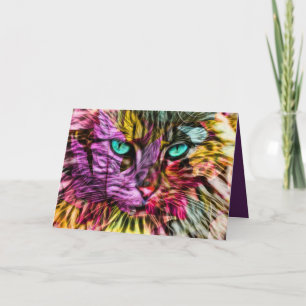 Kitty Cat Herbstlaube Farbiges Künstlerisches Desi Dankeskarte