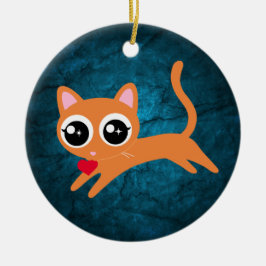 Kitty Cat Herzdieb Niedliches Geschenk Keramik Ornament