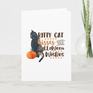 Kitty Cat Hisses and Halloween Wünsche Design Karte