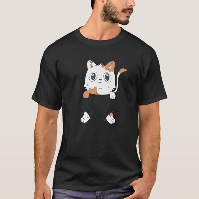 Kitty Cat in einem Pocket Shirt Funny Cat Kitty Sh (Vorderseite)