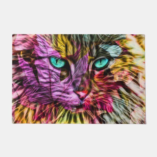 Kitty Cat Kitten Künstlerisch Design Fußmatte (Vorderseite)