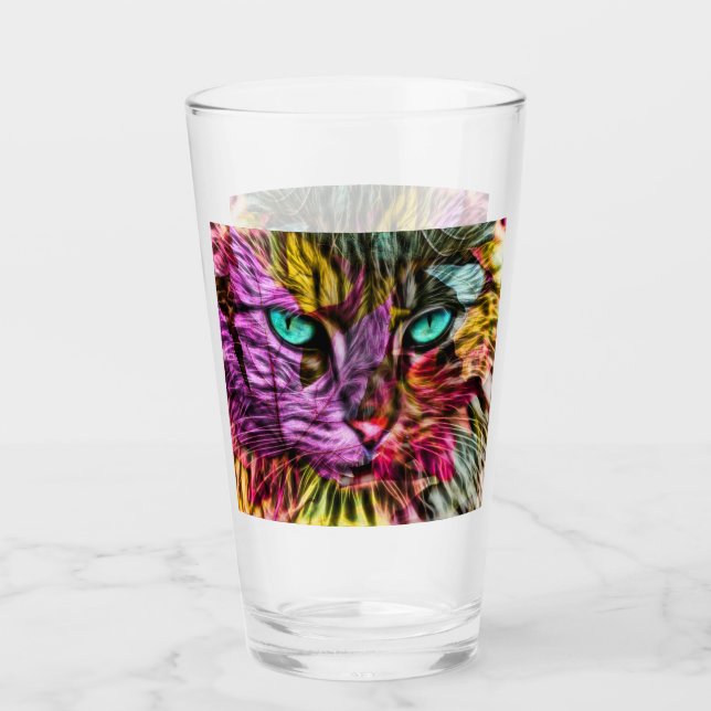 Kitty Cat Kitten Künstlerisch Design Glas (Vorderseite)