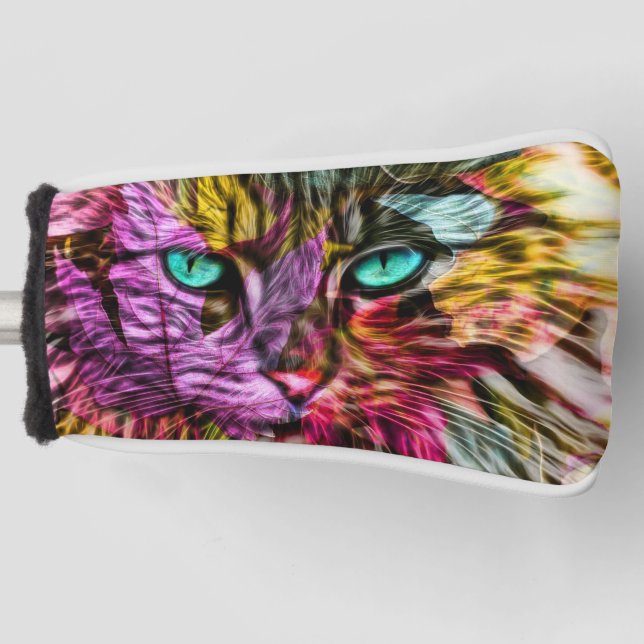Kitty Cat Kitten Künstlerisch Design Golf Headcover (Vorderseite)