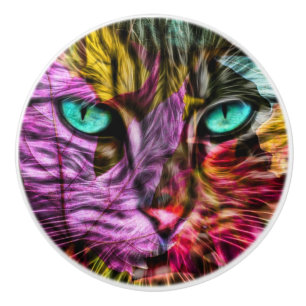 Kitty Cat Kitten Künstlerisch Design Keramikknauf