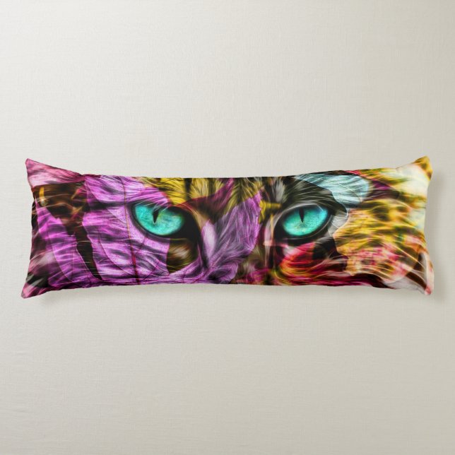 Kitty Cat Kitten Künstlerisch Design Seitenschläferkissen (Vorderseite)