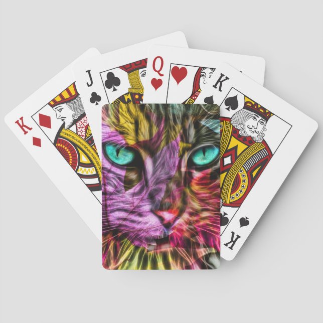 Kitty Cat Kitten Künstlerisch Design Spielkarten (Rückseite)