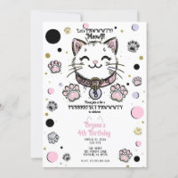 Kitty Cat Kitten Pink Lila Gold Geburtstagsparty