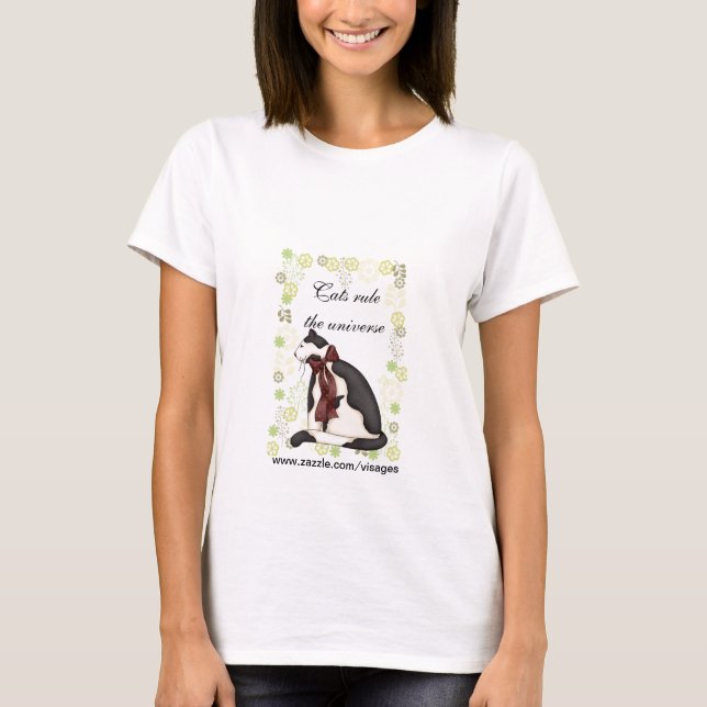 Kitty Cat mit Blume Geschenk für Mutter T-Shirt (Vorderseite)