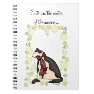 Kitty Cat mit Blume Picture Notizblock