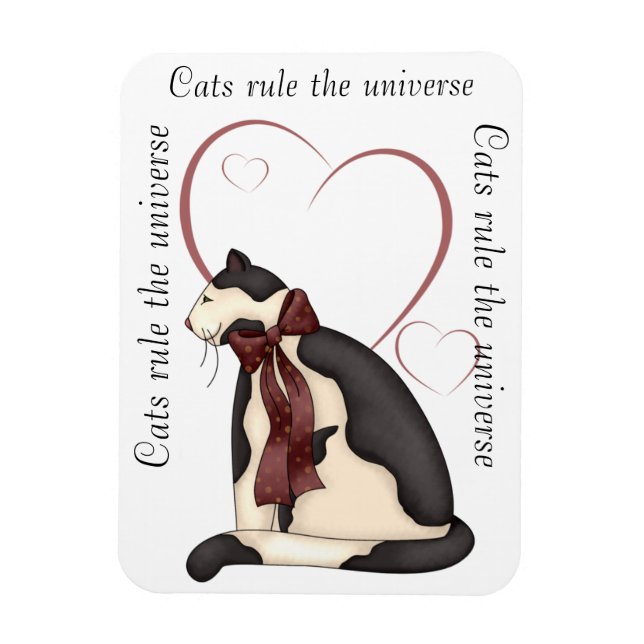 Kitty Cat mit Herz Bild Magnet (Vertikal)