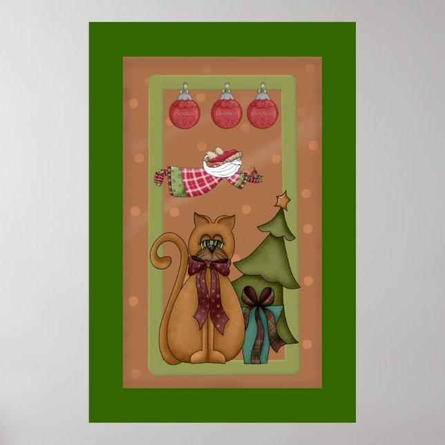 Kitty Cat mit Tree Picture Poster (Vorne)
