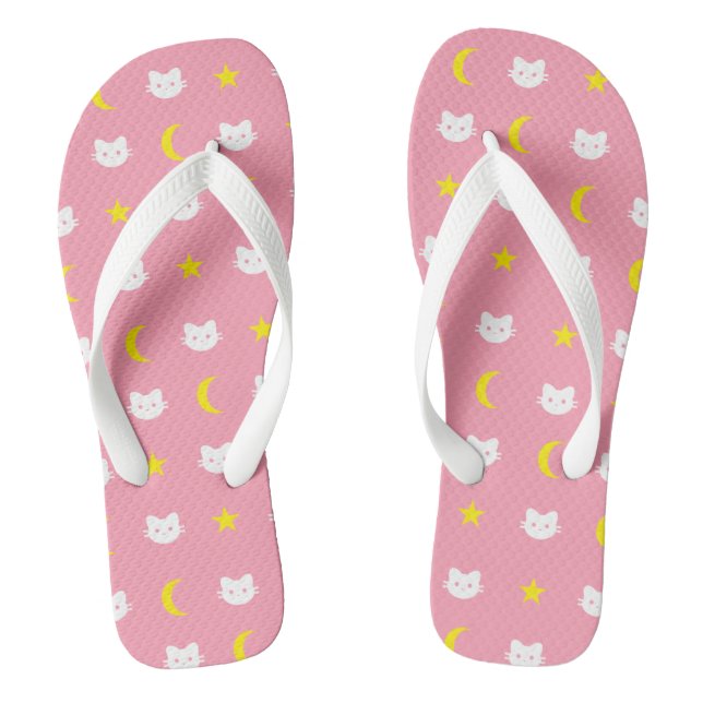 Kitty Cat Moon and Stars Flip Flops (Fußbett)