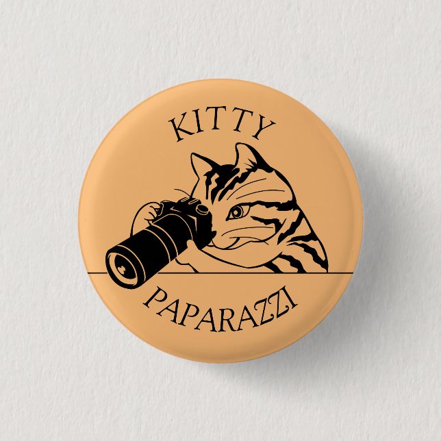 Kitty Cat Paparazzi - Fotograf Button (Vorderseite)