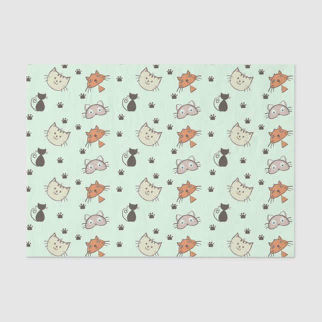 Kitty Cat Pattern Seidenpapier (Vorderseite)