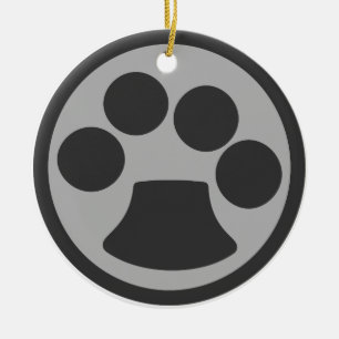 Kitty Cat Paw Print Keramikornament