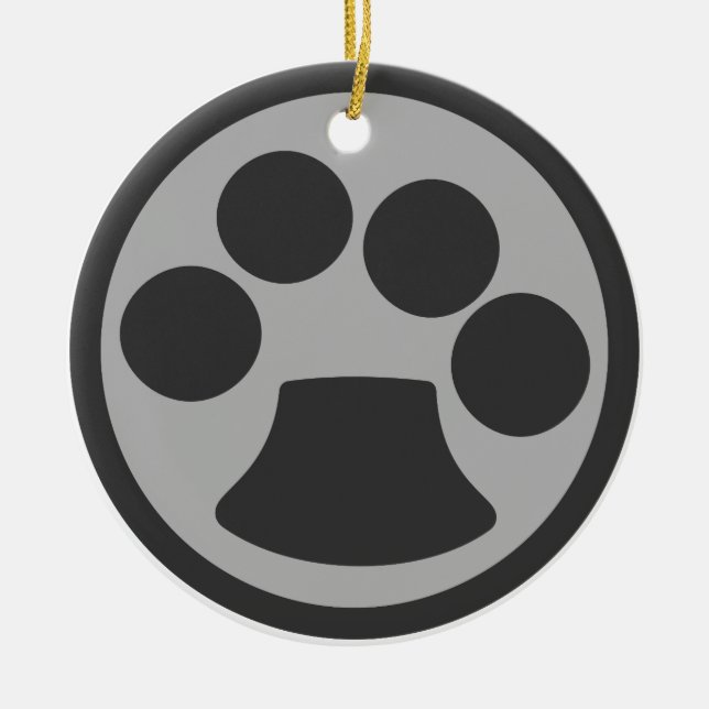 Kitty Cat Paw Print Keramikornament (Vorne)