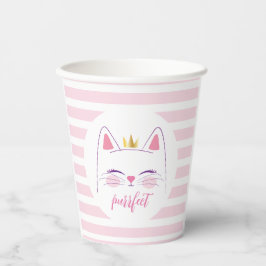 Kitty Cat Pink Gold Geburtstagsparty Pappbecher