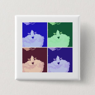 Kitty Cat Pop Art Button