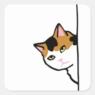 Kitty Cat Quadratischer Aufkleber