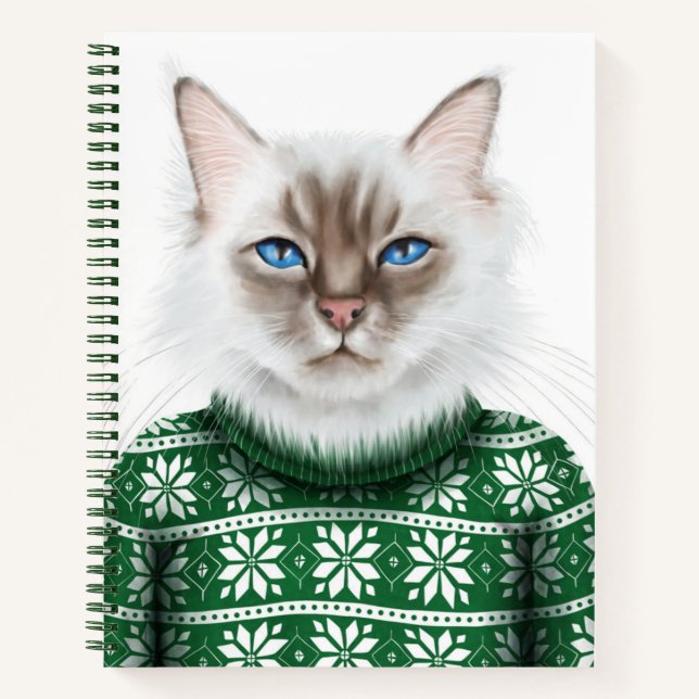 Kitty Cat Sweater Notizbuch (Vorderseite)