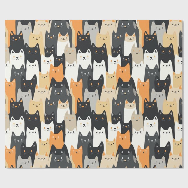 Kitty Cat-Tarnung Katzen Camo Geschenkpapier (Flach)
