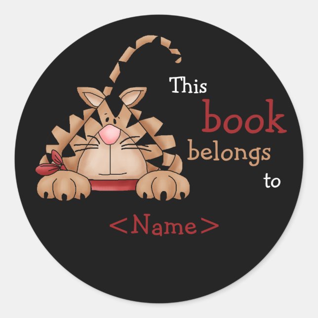 Kitty Cats Buchsticker Runder Aufkleber (Vorderseite)