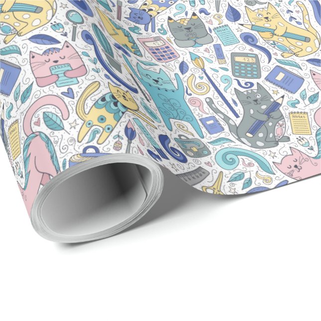 Kitty Cats Geschenkpapier - Abschluss - Geschenke (Rolleneckpunkt)