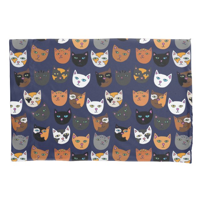 Kitty Cats überall Muster Kissenbezug (Vorderseite)