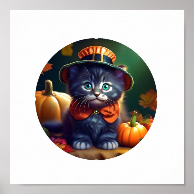 Kitty Celebrating Erntedank Poster (Vorne)