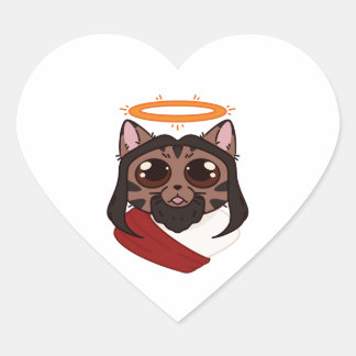 Kitty-Christ-Aufkleber Herz-Aufkleber