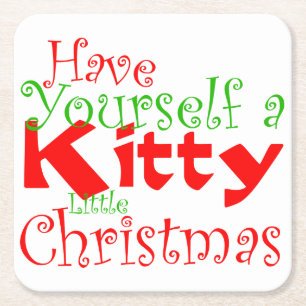 Kitty Christmas Holiday Pet Paper Untersetzer