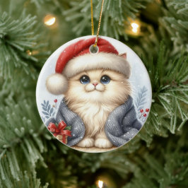 Kitty Christmas Keramik Ornament