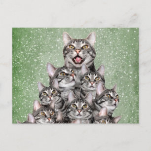 Kitty Christmas tree Feiertagspostkarte