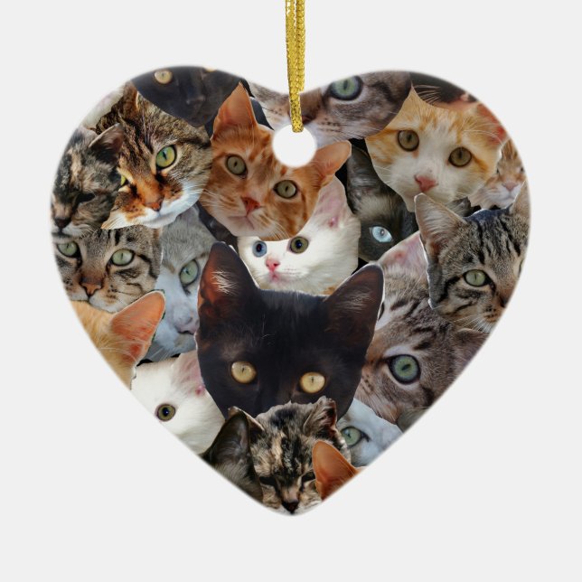 Kitty Collage Keramik Ornament (Vorne)