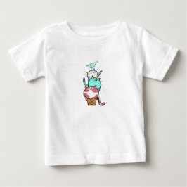 Kitty Cone Cute Cat Ice Cream Kawaii Baby T-shirt