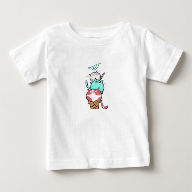 Kitty Cone Cute Cat Ice Cream Kawaii Baby T-shirt (Vorderseite)