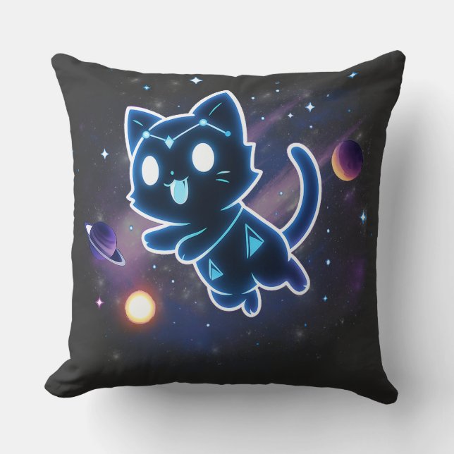 Kitty Constellation Celestial Cat Cosmos Space Kissen (Vorderseite)