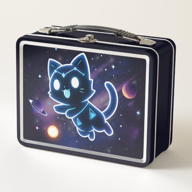 Kitty Constellation Celestial Cat Cosmos Space Metall Brotdose (Vorderseite)