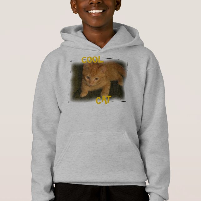 Kitty "COOL CAT" Kids Hooded Sweatshirt (Vorderseite)