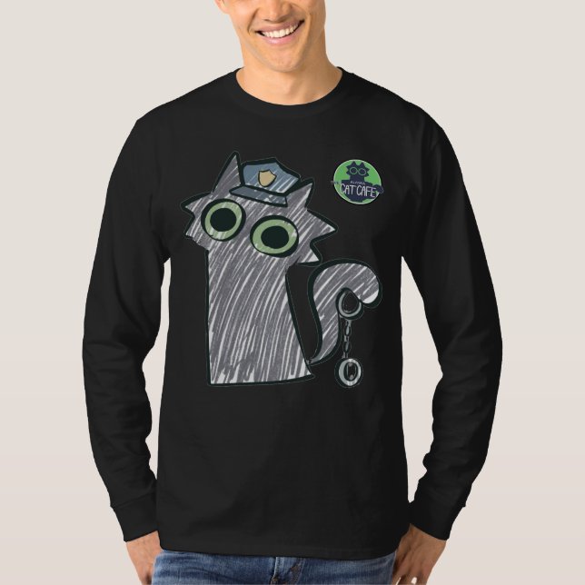 Kitty Cop – Purrtect & Serve Herren  T-Shirt (Vorderseite)