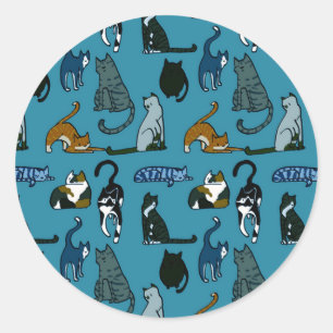 Kitty Corner Cat Pattern Stickers